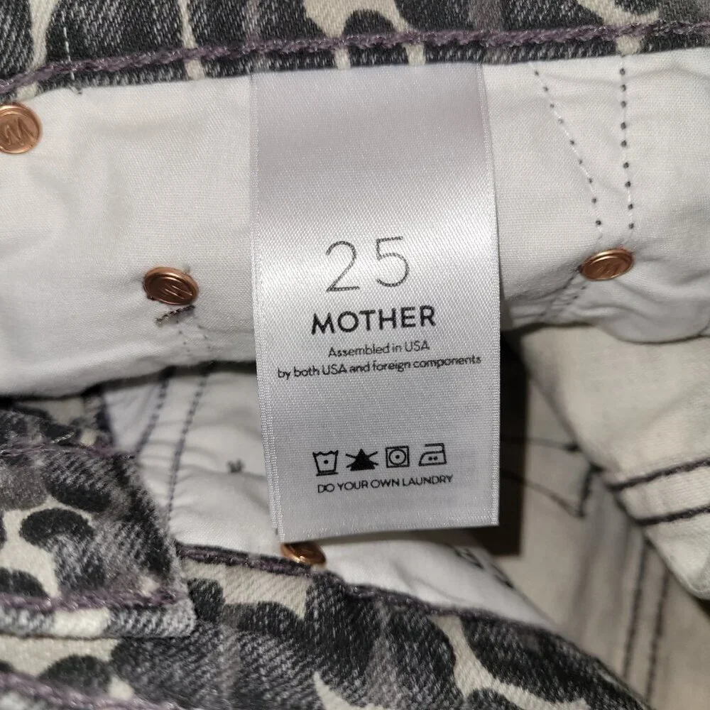 MOTHER Black and White Animal Print Skirt